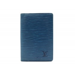 PORTE CARTES LOUIS VUITTON ORGANIZER DE POCHE CUIR EN EPI BLEU CARD HOLDER 260€