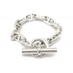 BRACELET HERMES CHAINE ANCRE GM 11 MAILLONS T19 ARGENT + BOITE SILVER JEWEL 970€