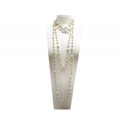 COLLIER CHANEL SAUTOIR CAMELIA 2002 EN PERLES MOTHER OF PEARL NECKLACE 1950€