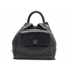 NEUF SAC A DOS CHANEL FERMOIR TIMELESS CUIR MATELASSE NOIR BACK PACK BAG 4050€