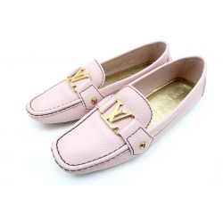 CHAUSSURES LOUIS VUITTON MOCASSINS MONTE CARLO 36 CUIR ROSE LOAFER SHOES 480€