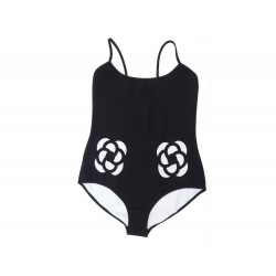 NEUF MAILLOT DE BAIN CHANEL 1 PIECE DECOUPE CAMELIA P52959 42 L SWIMSUIT 1700€