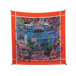 NEUF FOULARD HERMES JARDINS D'HIVER PAR ANNIE FAIVRE SOIE CORAIL SILK SCARF 375€