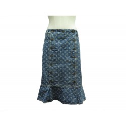 JUPE LOUIS VUITTON MOTIF MONOGRAM TAILLE 40 IT 38 FR M EN DENIM BLEU SKIRT 1000€