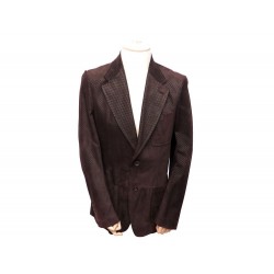 NEUF VESTE GUCCI 148219 GUCCISSIMA 52 L CUIR VEAU VELOURS GG SUEDE JACKET 2500€