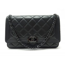 SAC A MAIN CHANEL WALLET ON CHAIN WOC ALL BLACK 