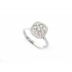 NEUF BAGUE DJULA FILLANCAILLES CARRE OR BLANC 18CT ET DIAMANTS 