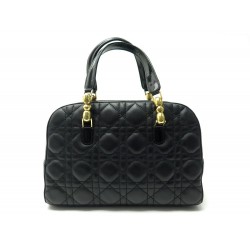 SAC A MAIN CHRISTIAN DIOR BOWLING PM EN CUIR CANNAGE NOIR LEATHER HAND BAG 990€