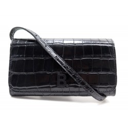 SAC BALENCIAGA B. CUIR FACON CROCO NOIR 