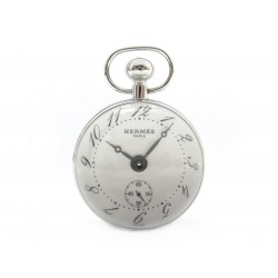 NEUF HORLOGE HERMES PENDULETTE BOULE PE-BO1.810 ACIER + BOITE CLOCK WATCH 3160€