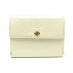 PORTE MONNAIE LOUIS VUITTON CUIR VERNI BLANC 