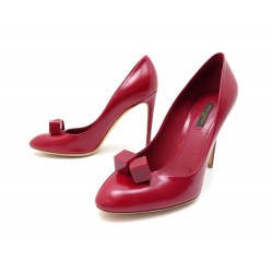 NEUF CHAUSSURES LOUIS VUITTON ESCARPINS CUBIC WONDER 39 EN CUIR ROUGE SHOES 780€