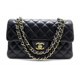 SAC A MAIN CHANEL TIMELESS PM BANDOULIERE EN CUIR AGNEAU NOIR & DORE PURSE 5500€