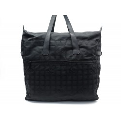 SAC DE VOYAGE CHANEL TRAVEL LINE LARGE EN TOILE NOIR CANVAS TRAVEL HANDBAG 1415€