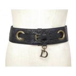 CEINTURE LARGE CHISTIAN DIOR TAILLE 80 CUIR CANNAGE NOIR BLACK LEATHER BELT 380€