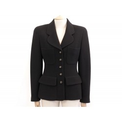 VESTE CHANEL BOUTONS LOGO CC TAILLE 40 M EN TWEED NOIR BLACK JACKET 4200€