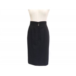 NEUF JUPE CHANEL P13709 TAILLE 40 M EN LAINE NOIR NEW BLACK WOOL SKIRT 1000€