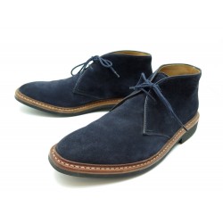 NEUF CHAUSSURES HESCHUNG GENET 7.5 41.5 BOTTINES EN DAIM BLEU + BOITE BOOTS 420€