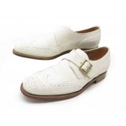 CHAUSSURES CHURCH'S BRITNEY 38 MOCASSINS A BOUCLE BOUT FLEURI EN DAIM BLANC 570€