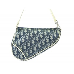 SAC A MAIN CHRISTIAN DIOR POCHETTE MINI SADDLE TOILE OBLIQUE DENIM HANDBAG 2100€