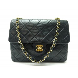 SAC A MAIN CHANEL MINI TIMELESS CUIR MATELASSE NOIR 