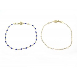 LOT DE 2 BRACELET GIGI CLOZEAU OR ET RESINE 