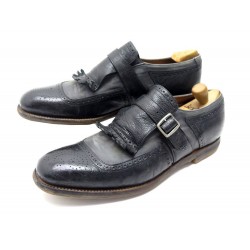 CHAUSSURES CHURCH'S SHANGHAI 9 43 MOCASSINS A BOUCLE TOILE GRIS & CUIR NOIR 850€