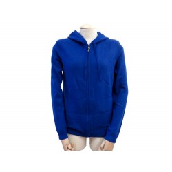 NEUF GILET ERIC BOMPARD HOODIE CINTRE FEMME M 38 EN CACHEMIRE BLEU CASHMERE 265€