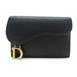 NEUF PORTEFEUILLE DIOR SADDLE CUIR NOIR 