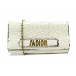 SAC A MAIN CHRISTIAN DIOR J'ADIOR WALLET ON CHAIN EN CUIR GRAINE BLANC WOC 1320€