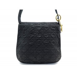  - SAC A MAIN CHRISTIAN DIOR CUIR TOILE CANNAGE NOIR 