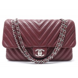 SAC A MAIN CHANEL TIMELESS CHEVRON BORDREAUX 