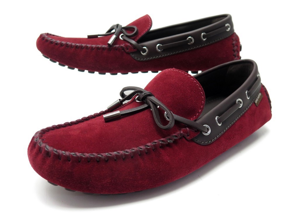 LOUIS VUITTON Saint Germain Suede Loafers Shoes Green Size 7.5 / 41.5