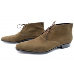 NEUF CHAUSSURES SANTONI CHUKKA 10.5 IT 44.5 VEAU VELOURS 