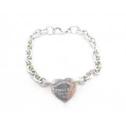 BRACELET TIFFANY & CO PLAQUE COEUR RETURN TO 18 CM EN ARGENT MASSIF JEWEL 400€