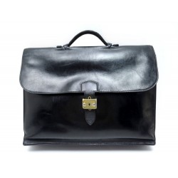 VINTAGE SACOCHE HERMES SAC A DEPECHES 3 SOUFFLETS CUIR BOX NOIR BRIEFCASE 5800€