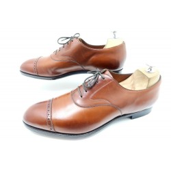 CHAUSSURES EDWARD GREEN RICHELIEU 10.5 11E 44.5 LARGE EN CUIR MARRON SHOES 950€