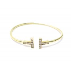 BRACELET TIFFANY & CO WIRE T 16 CM EN OR JAUNE 18K & DIAMANTS GOLD JEWEL 4000€