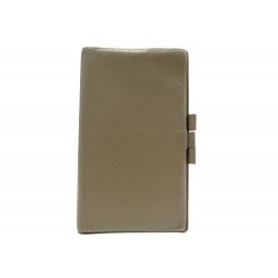 PORTE AGENDA HERMES GLOBE TROTTER EN CUIR EPSOM ETOUPE LEATHER DIARY COVER 383€