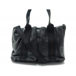 SAC A MAIN HERMES CARAVANE MM BANDOULIERE EN CUIR NOIR BLACK LEATHER HANDBAG