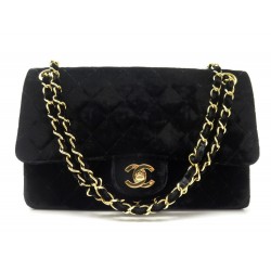 SAC A MAIN CHANEL TIMELESS MEDIUM DORE VELOURS NOIR BLACK HAND BAG PURSE 3900€