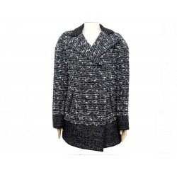 NEUF MANTEAU CHANEL P41804 TAILLE 40 M EN TWEED NOIR NEW BLACK JACKET 5980€