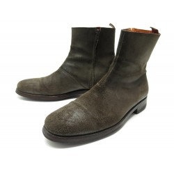 CHAUSSURES HESCHUNG 8.5 42.5 BOTTINES EN CUIR SUEDE EFFET USE MARRON BOOTS 495€