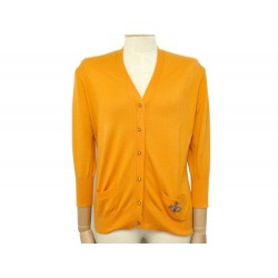 NEUF GILET LOUIS VUITTON CARDIGAN TAILLE 42 L CACHEMIRE ET SOIE ORANGE VEST 890€