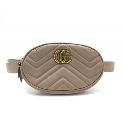 NEUF SAC A MAIN GUCCI 476434 CEINTURE GG MARMONT CUIR MATELASSE BANANE BAG 950€