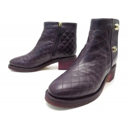 NEUF CHAUSSURES CHANEL BOTTINES TIMELESS CC G31204 40.5 EN CUIR MATELASSE 1270€