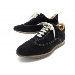 NEUF CHAUSSURES HERMES BASKETS QUICK 41 EN DAIM NOIR SNEAKERS + BOITE SHOES 670€