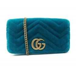 NEUF SAC A MAIN GUCCI GG SUPER MINI MARMONT 488426 VELOURS 