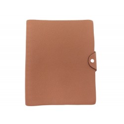 COUVERTURE DE CAHIER HERMES ULYSSE MM CUIR GRAINE CAMEL + RECHARGE 