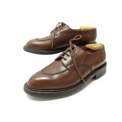 CHAUSSURES JM WESTON DERBY DEMI CHASSE 696 6D 40 CUIR MARRON LEATHER SHOES 790€